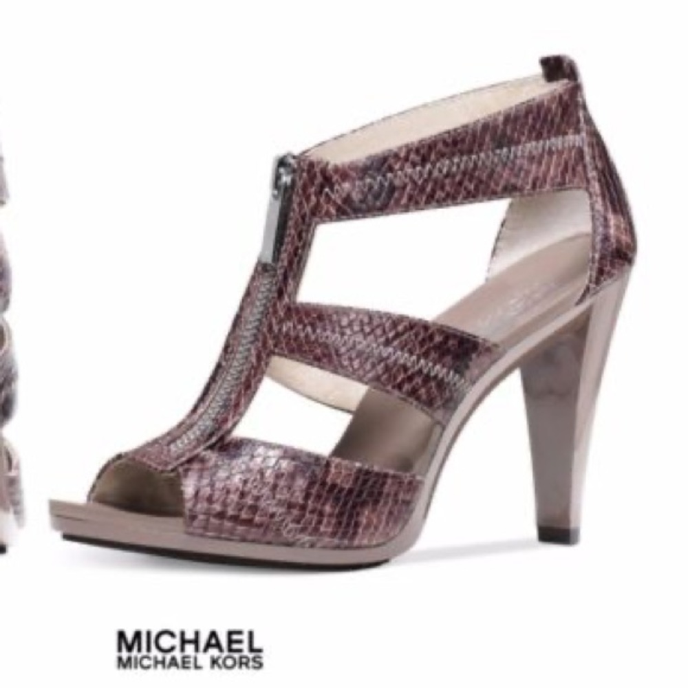 COPY - Michael Kors Size 7.5 purple snakeskin heels. Worn once. Excellent condi…